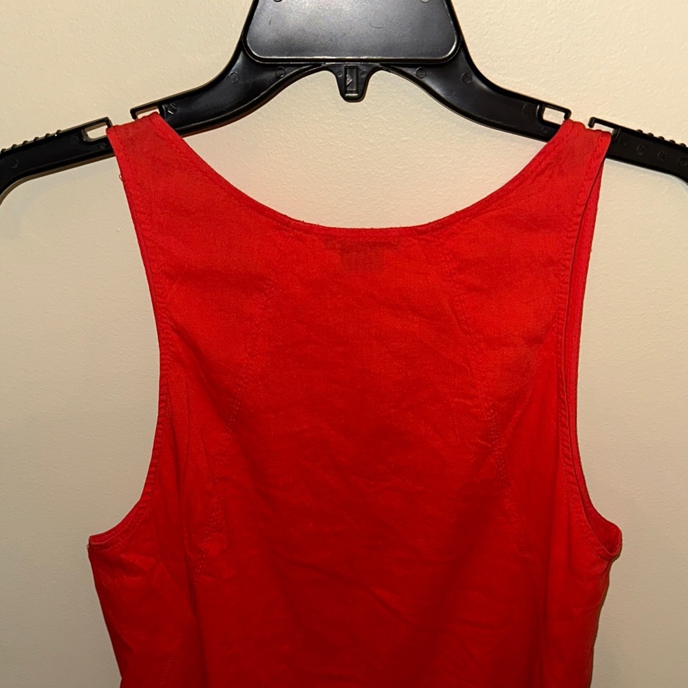 Theory Red Sleeveless Dress Size 8 Minimalist Designer Shift Dress - Picture 5 of 7